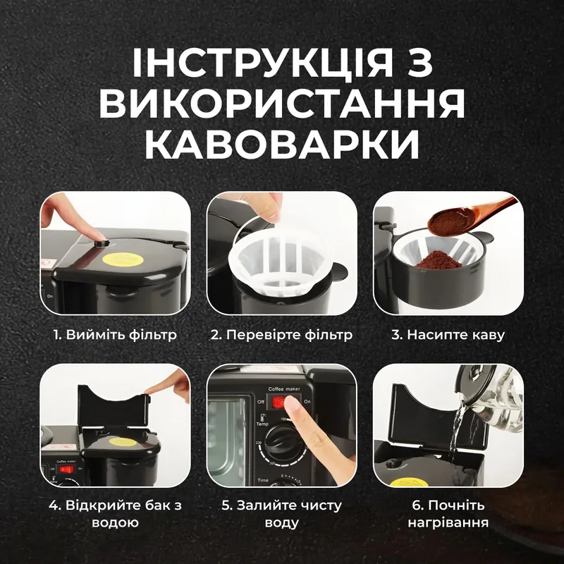 Triomax — інструкція з використання кавоварки за 6 кроків